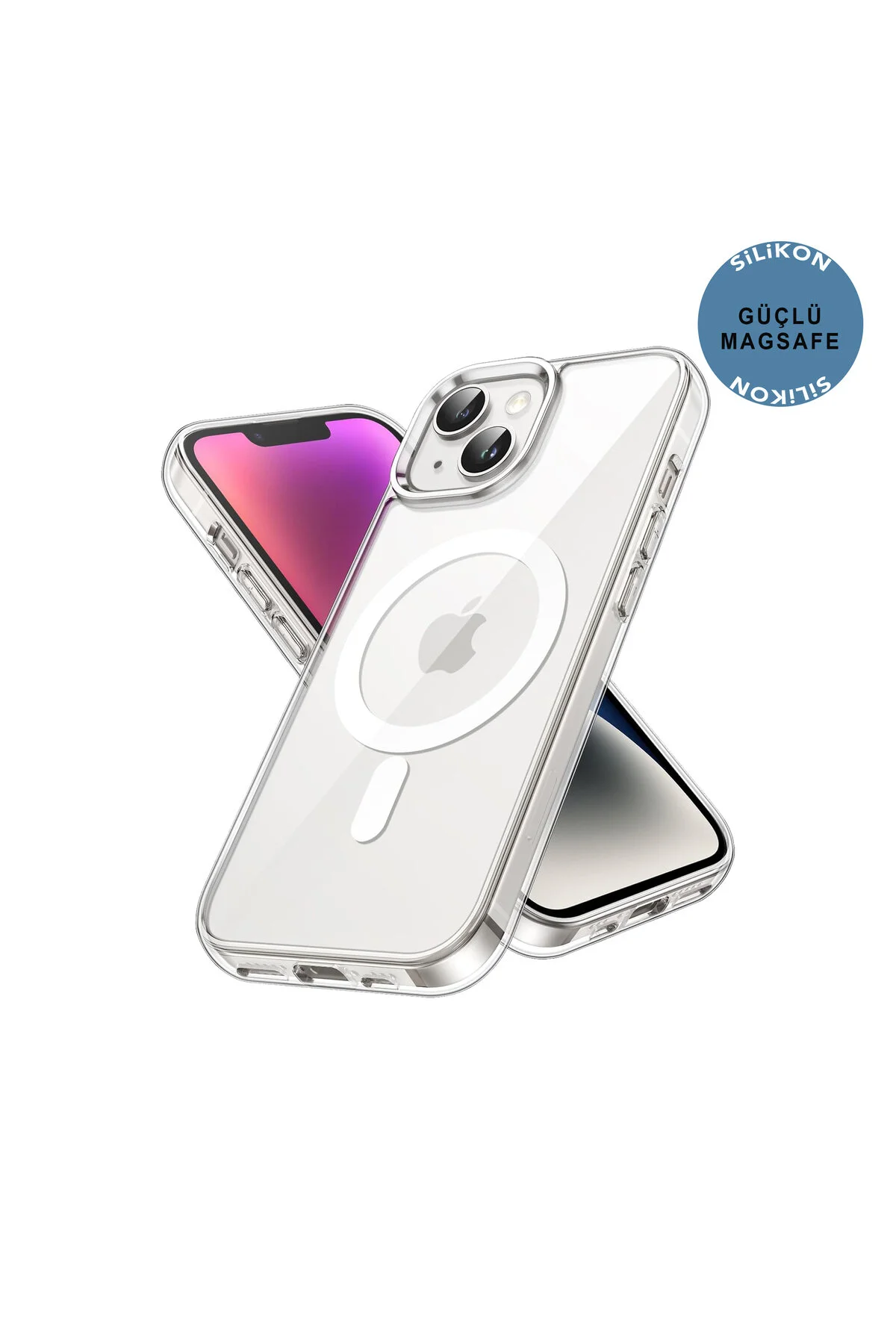 Apple Uyumlu iPhone 15 Şeffaf Magsafe Kılıf Şeffaf