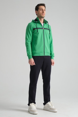 Shooter Sportswear Shooter Erkek Eşofman Takım Kapüşonlu Rahat Form Klasik Paça Mevsimlik Yeşil