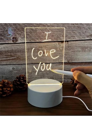 Buffer Usb Kablolu Işıklı Kendiliğinden Beyaz Kalemli-silgili Kreatif 3d Görselleştirme Led Lambası 469905
