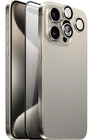 Apple iPhone 15 Pro Max Uyumlu Wiwu Wi-ıp002 Ahize Toz Önleyici Ekran Koruyucu Ve Kamera Lens Koruyucu Set