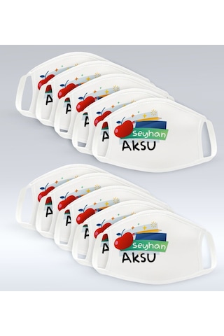 Acs 14 Çocuklara Özel İsimli Yıkanabilir Okul Maskesi 10 Adet