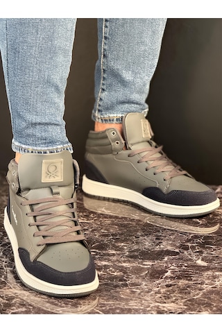 United Colors Of Benetton Benetton Erkek Günlük Bilekli Sneaker Ayakkabı Füme Füme