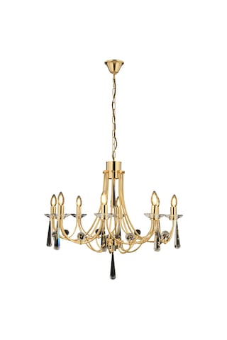 Lampaluce Klasik Metal Altın Renk Avize 15'li 70cm Altın