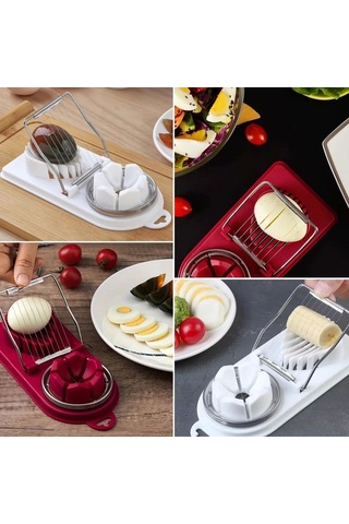 Buffer Çok Fonksiyonlu Eşit Yumurta ,meyve Dilimleyici Kesici Aparat Çok Renkli