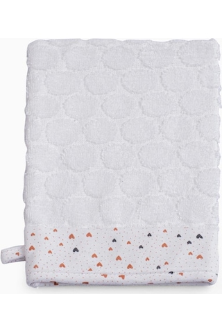 Uygun Bebe Bebek Havlu Banyo Kesesi Kalpler Beyaz - Beyaz