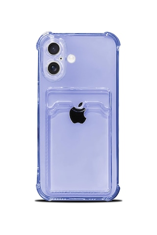 İphone 17 Uyumlu Kamera Korumalı Kartlıklı Köşeleri Airbag Tasarımlı Darbe Önleyici Mor
