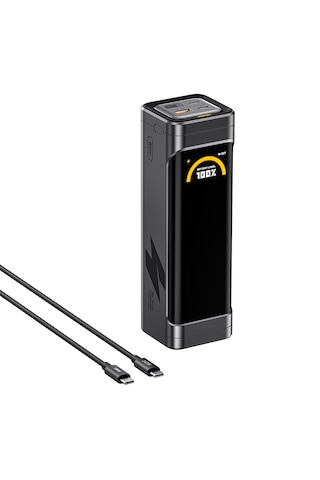 Aohi The Black Warrior 25.200 Mah 170w Pd3.0 Powerbank, Akıllı Dijital Göstergelitaşınabilir Hızlı Şarj Cihazı, Siyah