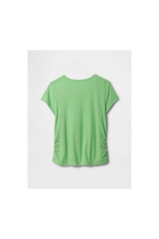 Gap V-logo Sıde Ruched Tee Kız Çocuk T-shirt 742430004 321814442-32336 Yeşil