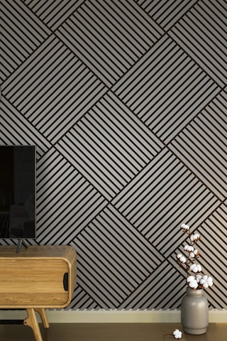 Winflex Mini Eko Akustik Ahşap Panel Antrasit Gri - 60x60cm