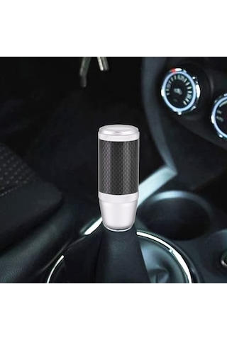 Wondernest Evrensel Araba Karbon Fiber Metal Vites Topuzu - Gümüş Renk Gümüş