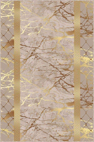 Bej Gold Kaymaz Çerçeveli Kesme Rulo Özel Ölçü Yolluk Ar755n11 Bej - Gold