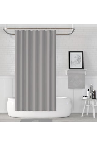 Zethome Jackline Banyo Duş Perdesi 0010 Gri Tek Kanat 1X120X200 gri