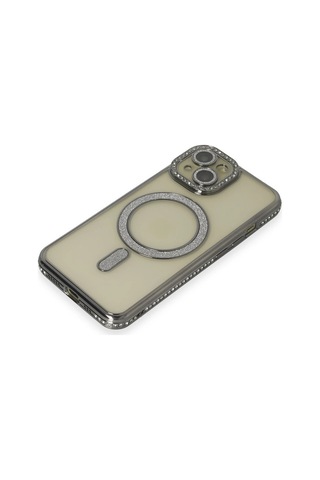 Sptmgldı Newface Apple iPhone Uyumlu 15 Kılıf Joke Simli Magneticsafe Kılıf - Gri