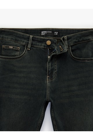 Koton Pamuklu Slim Fit Jean Pantolon - Brad Jean Petrol 6sam40006nd Petrol