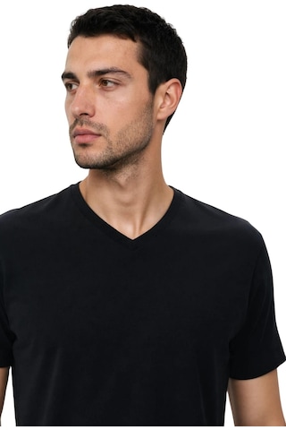 Arma Ar-ma Erkek V Yaka Tişört Baskisiz Basic Örme Kumaş Regular Fit %47 Modal %47 Pamuk %6 Likra 30/1 Penye Modal Full Likra Süprem Y31344473102 Siyah-s1