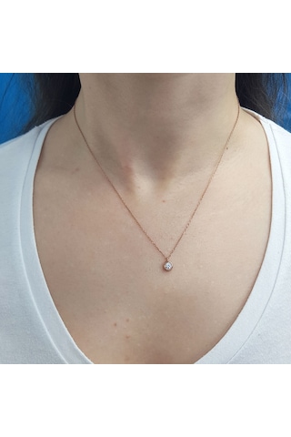 Lova 0,16 Karat Pırlanta Tektaş Kolye - 2040069