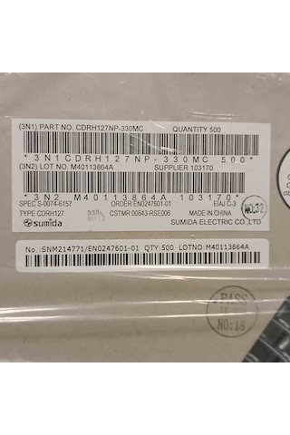 Cdrh127np-330mc 33uh 3a 12.3x12.3x8 Sumıda Smd Bobin 20 Adet