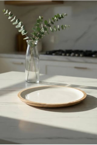 Mango Agacı Servis Tabağı & Sunum Tabağı 25 Cm Krem Çok Renkli
