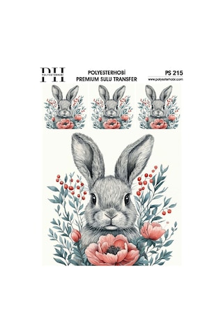 Polyesterhobi Premium Sulu Transfer 25x35 Cm Tavşan Desenli Ps 215