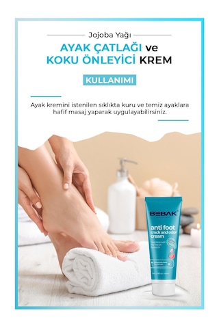 Bebak 100 Ml Ayak Çatlak Ve Koku Önleyici Ayak Bakım Kremi Hızlı Emilim Özelliği İle