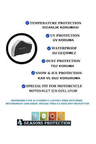Wovex Honda Forza 250 Nss250 Motosiklet Branda Gri-siyah Kombinasyonlu Topcase Uyumlu Motor Brandası