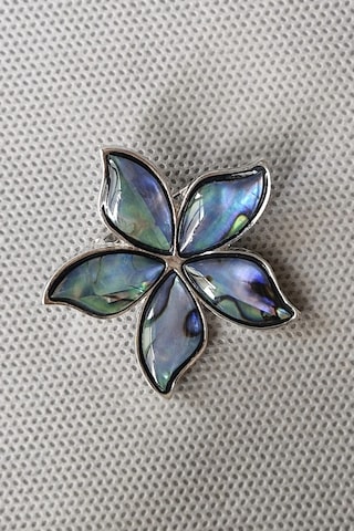 Abalon Shell Çiçek Motifi Sedef Broş Br10-2 Çok Renkli