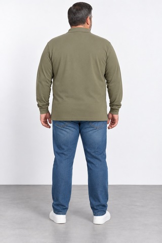 Bihan Store Erkek Battal Boy Petekli Uzun Kol Sweat 26k-116-haki