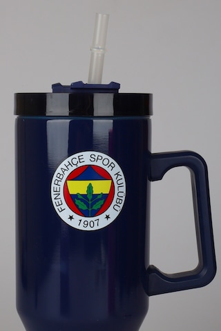 Lisanslı Fenerbahçe Pipetli Kulplu Termos Mug Paslanmaz Çelik Matara 1,20 Litre Altın