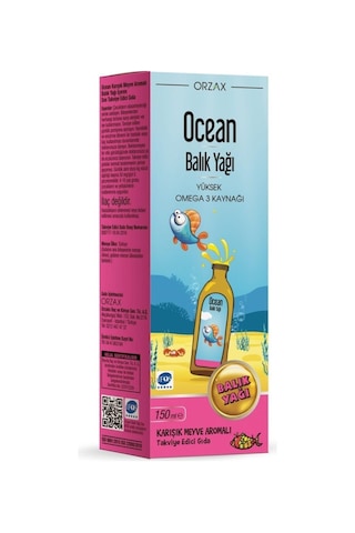 Ocean Karışık Meyve Aromalı Balık Yağı Şurup 150 ML