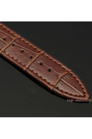 Bizon Deri Saat Kayışı 20Mm Spor Kahverengi Klipsli Saat Kordonu (305768342)