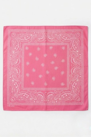 Mollycrush Unisex Pembe Şal Desenli Fular Günlük Saç Aksesuarı Boyunluk Ve Outdoor Bandana Şeker Pembe