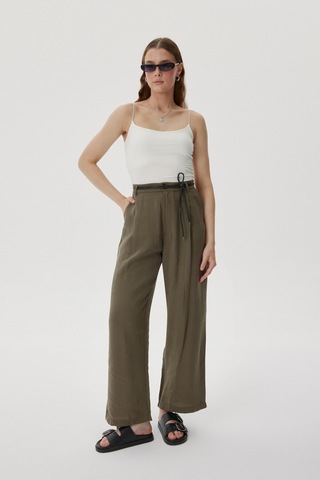 Buly Pile Detaylı Pantolon Haki