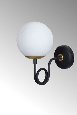 Luzarana Gali Sarı-siyah Metal Gövde Beyaz Camlı Tasarım Aplik