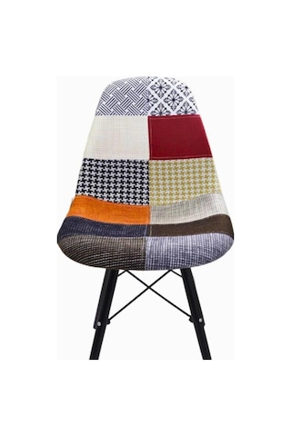 T.conept Renkli Patchwork Sandalye Siyah Ayaklı renkli
