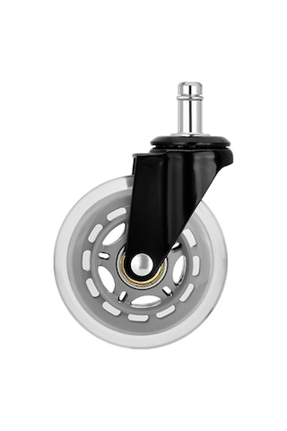 S-wheels Motion Silikon Oyuncu Koltuğu Tekeri 75mm - Gri Ofis Koltuk Tekeri Ultra Sessiz Sandalye Tekeri Gri