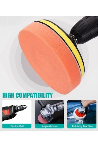 Novahub 6 Parça Araç Cilalama Seti - 4 İnç Sünger Ve Yün Pedler, Matkap Adaptörlü, Küçük Boy Süngerler