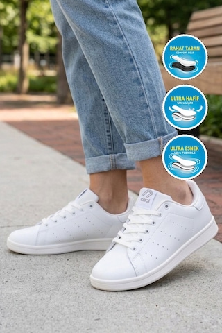 Cool Unisex Beyaz Günlük Sneaker Spor Ayakkabı Rahat Casual Model Ursula G