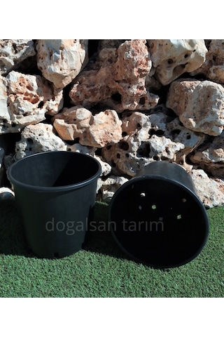 15 Adet 14 Lt Siyah Yuvarlak Üretim Saksı Fide Saksı Çiçek Saksı