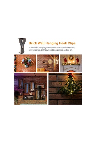 Moveevo 10 Adet Metal Tuğla Kanca Klipsi - Delme Yok, 60-70mm Uyumlu,节日/parti Dekorasyonları İçin Sık Tutucu仿古铜 Rengi