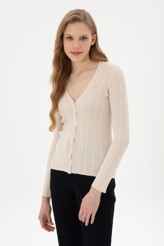 U.s. Polo Assn. Kadın Krem Hırka Triko 50313580-vr071 Krem