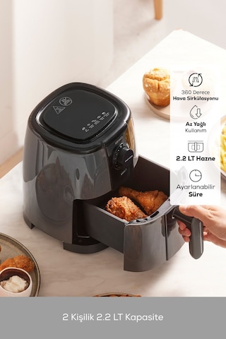 Karaca Smart Cook 60 Dakikaya Kadar Zaman Ayarlı Compact 2 Kişilik Airfryer