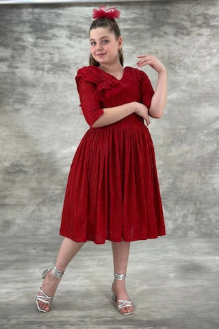 Işıltılı Araboy Kız Çocuk Abiye Elbise 001