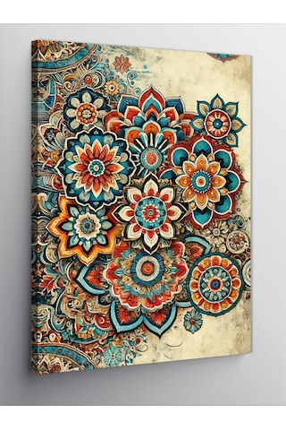 Kanvas Tablo Renkli Mandala Deseni 70cmx100cm