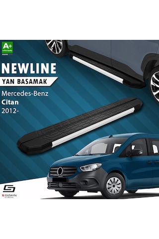 S-dizayn Mercedes Citan Uzun Şase Newline Aluminyum Yan Basamak 223 Cm 2012-2021 A+ Kalite