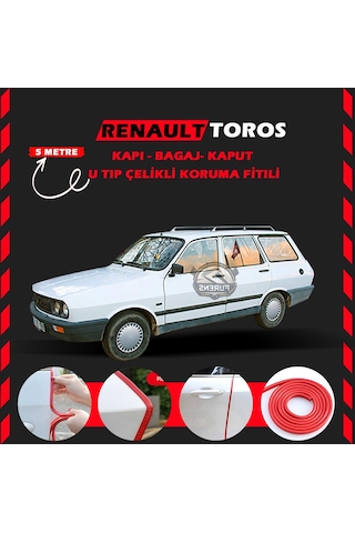 Renault Toros Oto Araç Kapı Koruma Fitili 5metre Parlak Kırmızı Renk