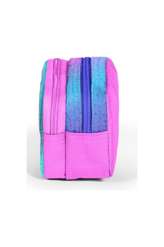 Coral High Kids Açık Pembe Mavi Kaplumbağa Desenli İki Bölmeli Kalem Çantası 12061