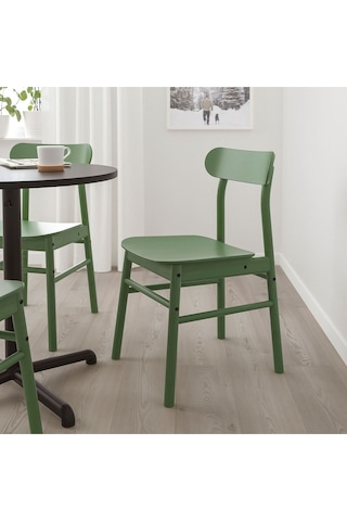 Rönnınge Ahşap Sandalye, Yeşil Renk 1 Adet