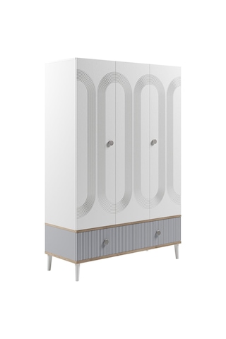 Meltem Kids Fiona Gri Genç Odası Üç Kapılı Dolap