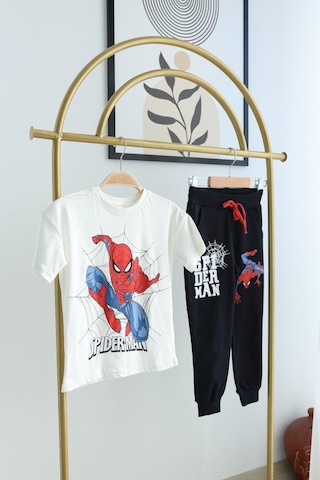 Erkek Çocuk Spiderman Takım Beyaz-lacivert Beyaz - Lacivert