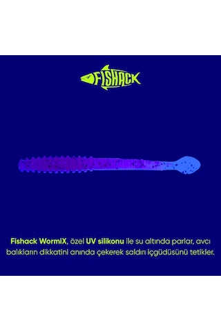 Silikon Kurt Yem - 2,2g 87mm - Fishack Wormix - Purple